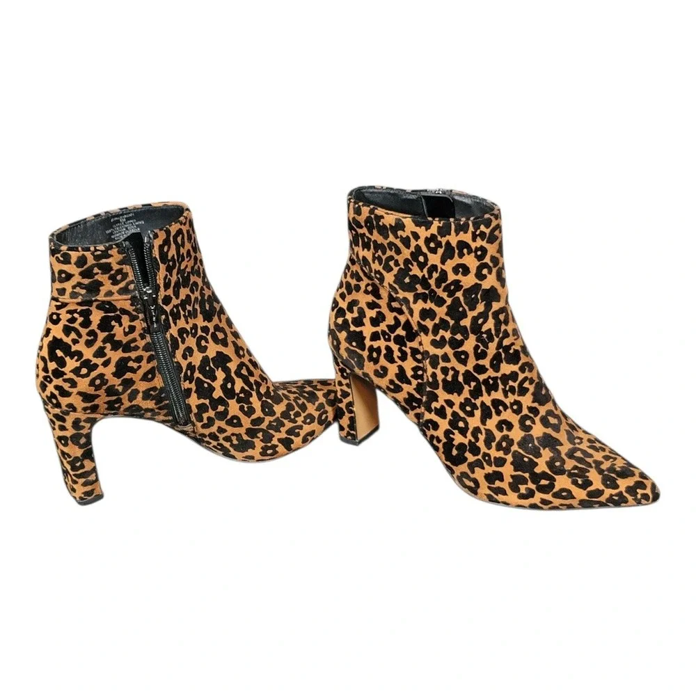 Steve Madden Jenn Pointed Toe Annimal Print‎ Ankle Boots Size 8 Fall Fashion